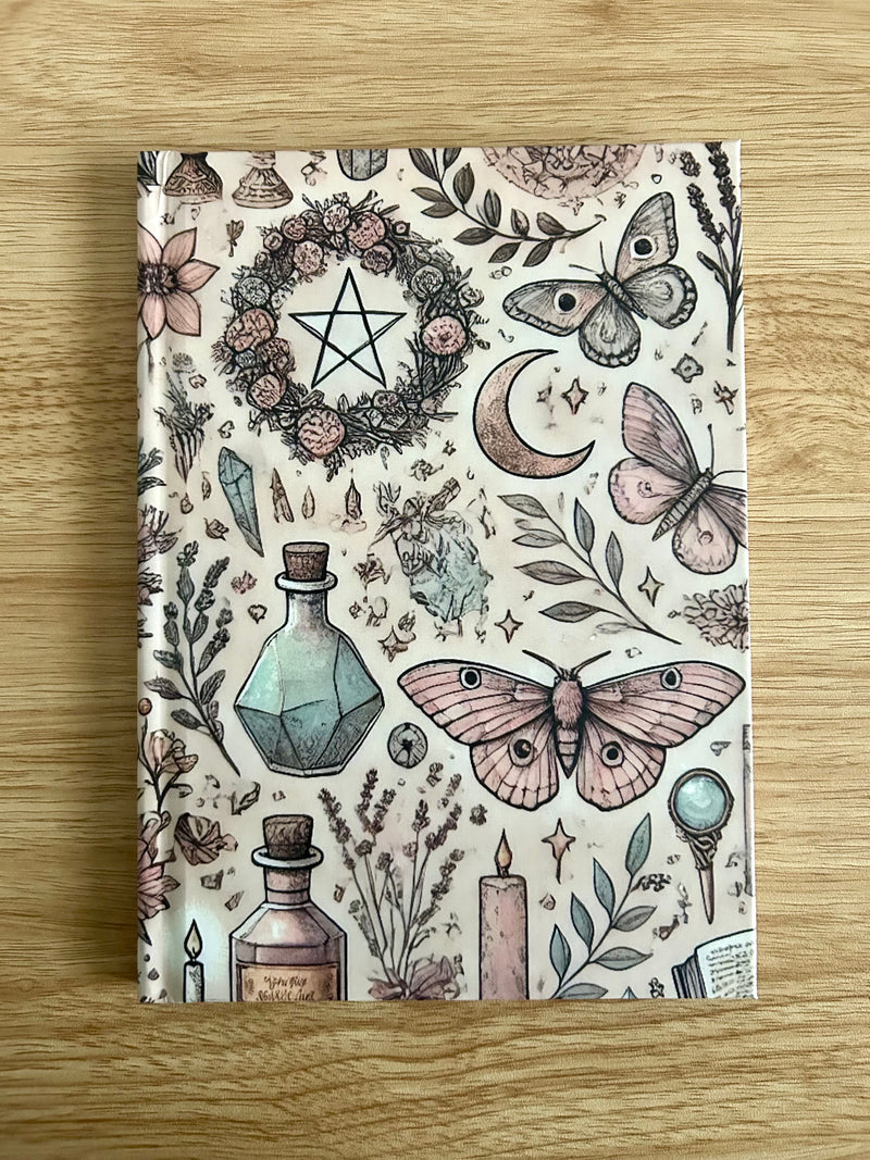 Moon Moth Magic – Soft Witchy Collage Junk Journal (A5 Hardcover)-zoom-