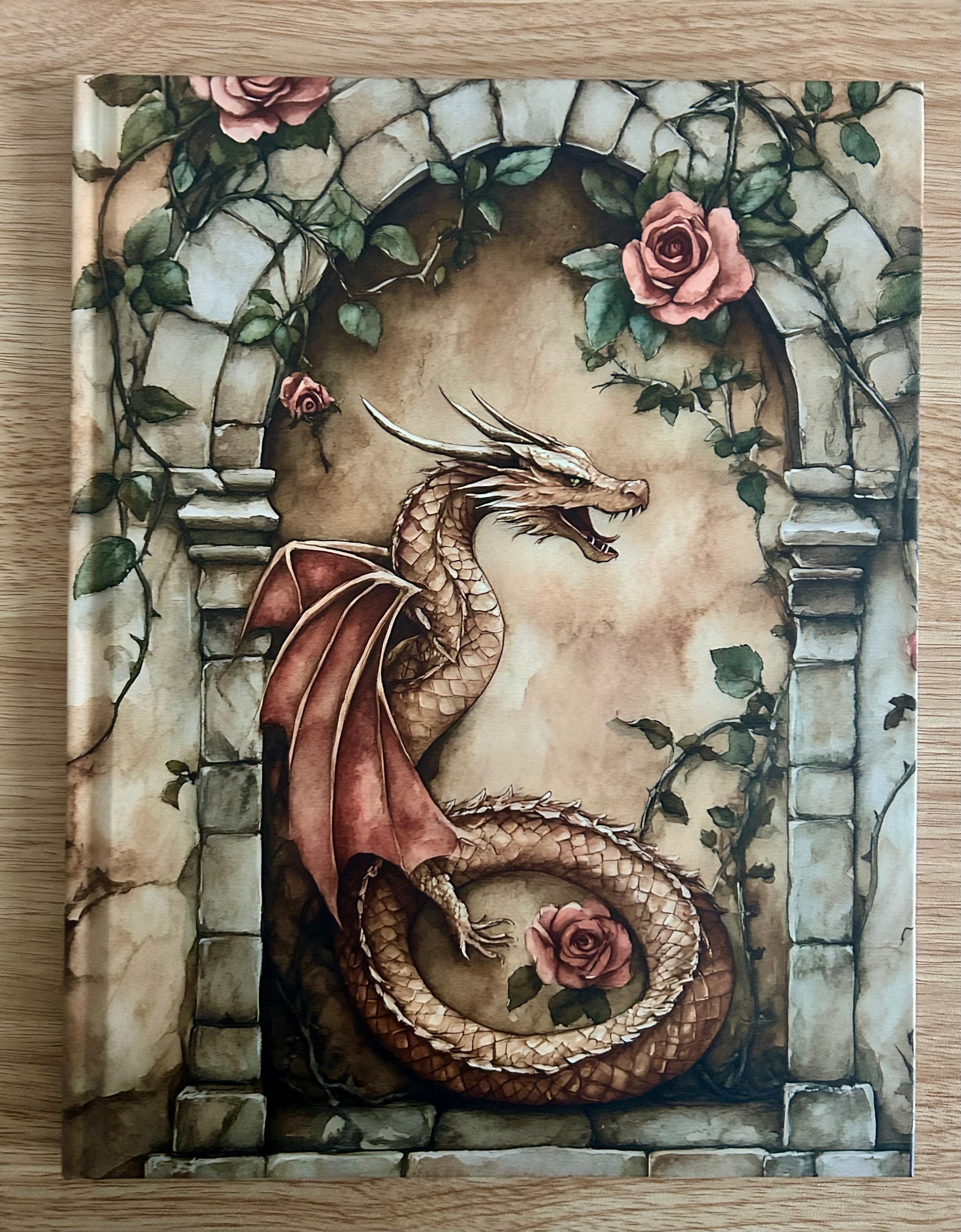 Rosebound Dragon – Romantasy Junk Journal (Hardcover, 8.5x11)-zoom-1