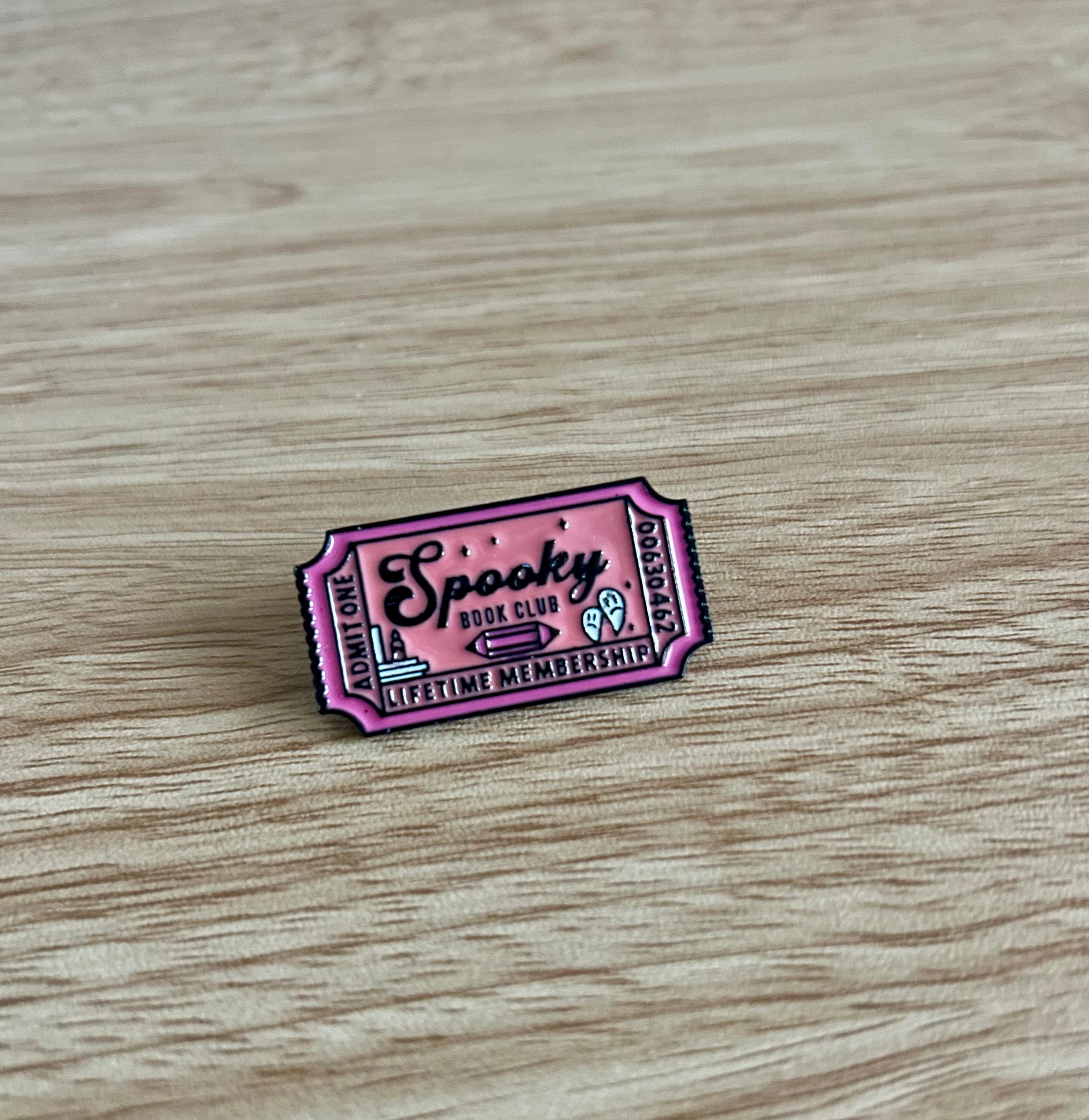 Spooky Book Club Ticket  - Enamel Pin