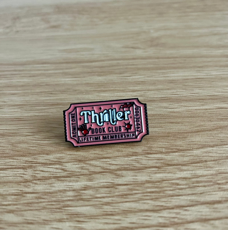Thriller Book Club Ticket - Enamel Pin-zoom-