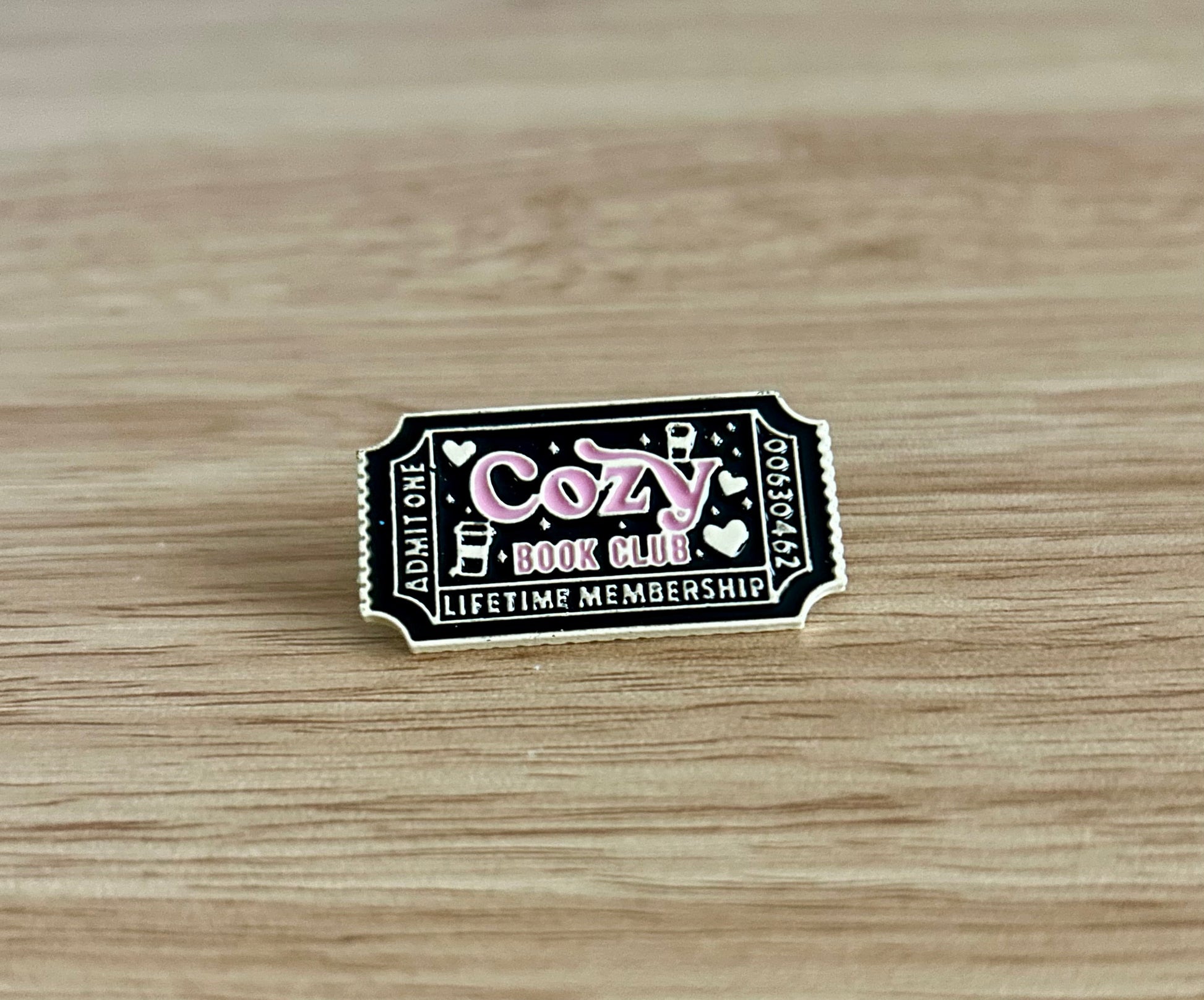 Cozy Book Club Ticket - Enamel Pin-1