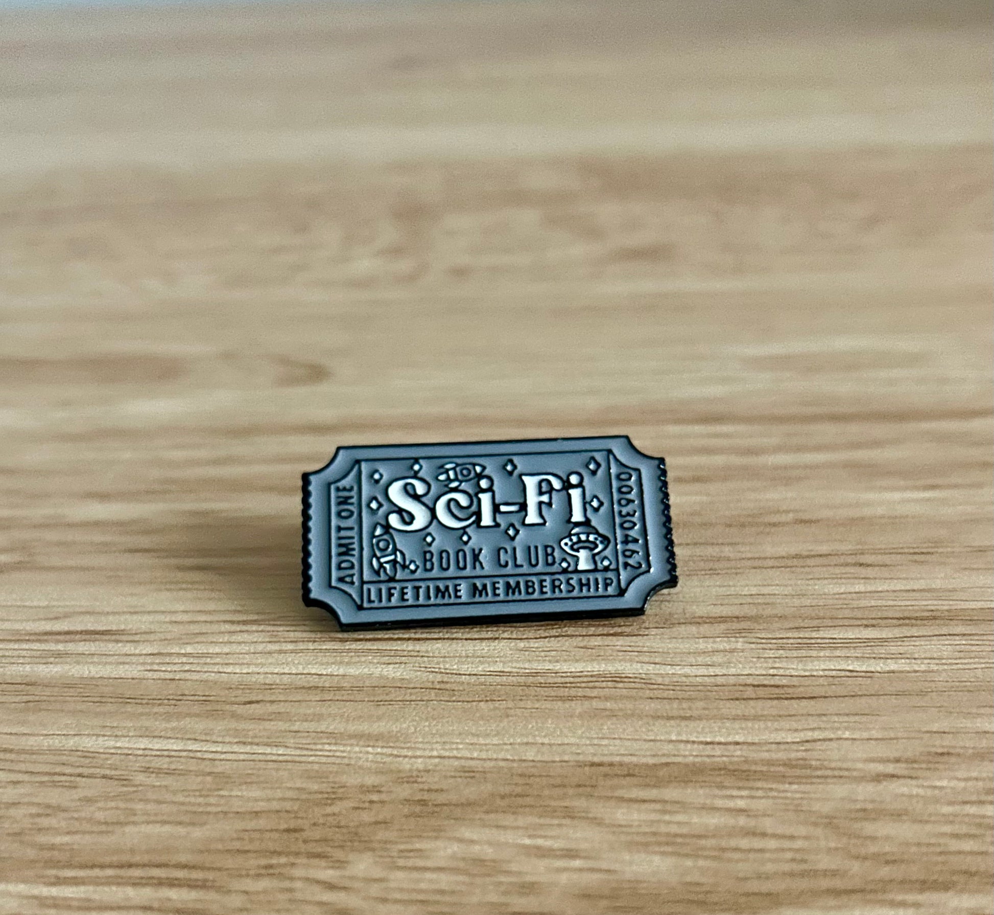 Sci-Fi Book Club Ticket - Enamel Pin-1