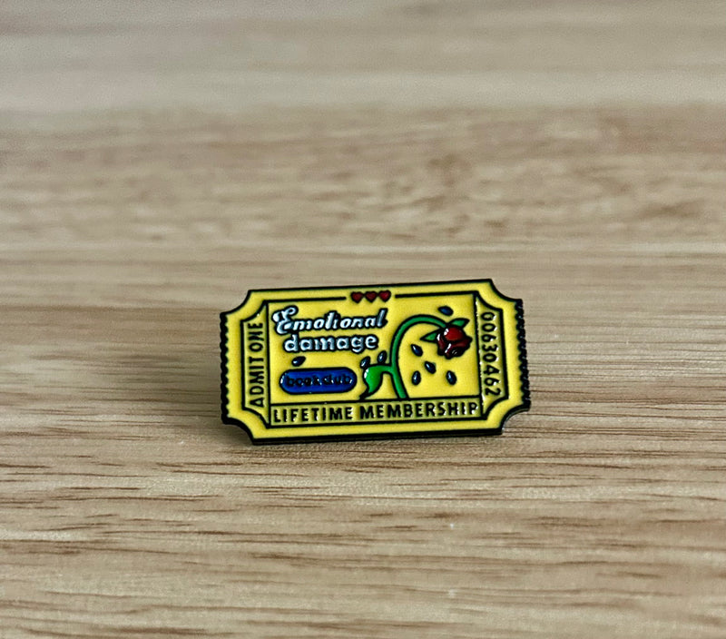 Emotional Damage Book Club Ticket - Enamel Pin-zoom-