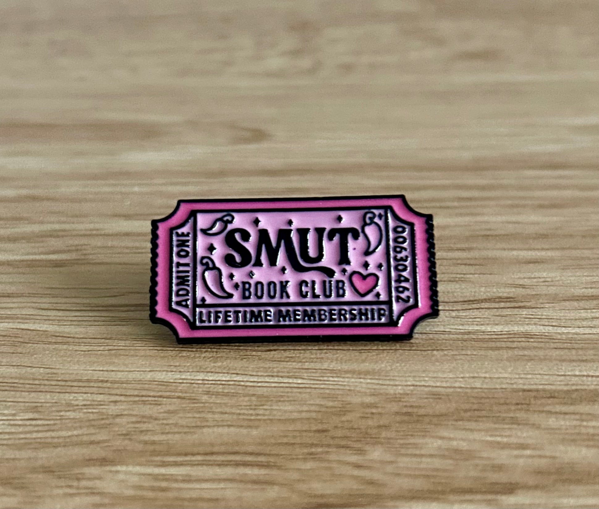 Smut Book Club Ticket - Enamel Pin-1