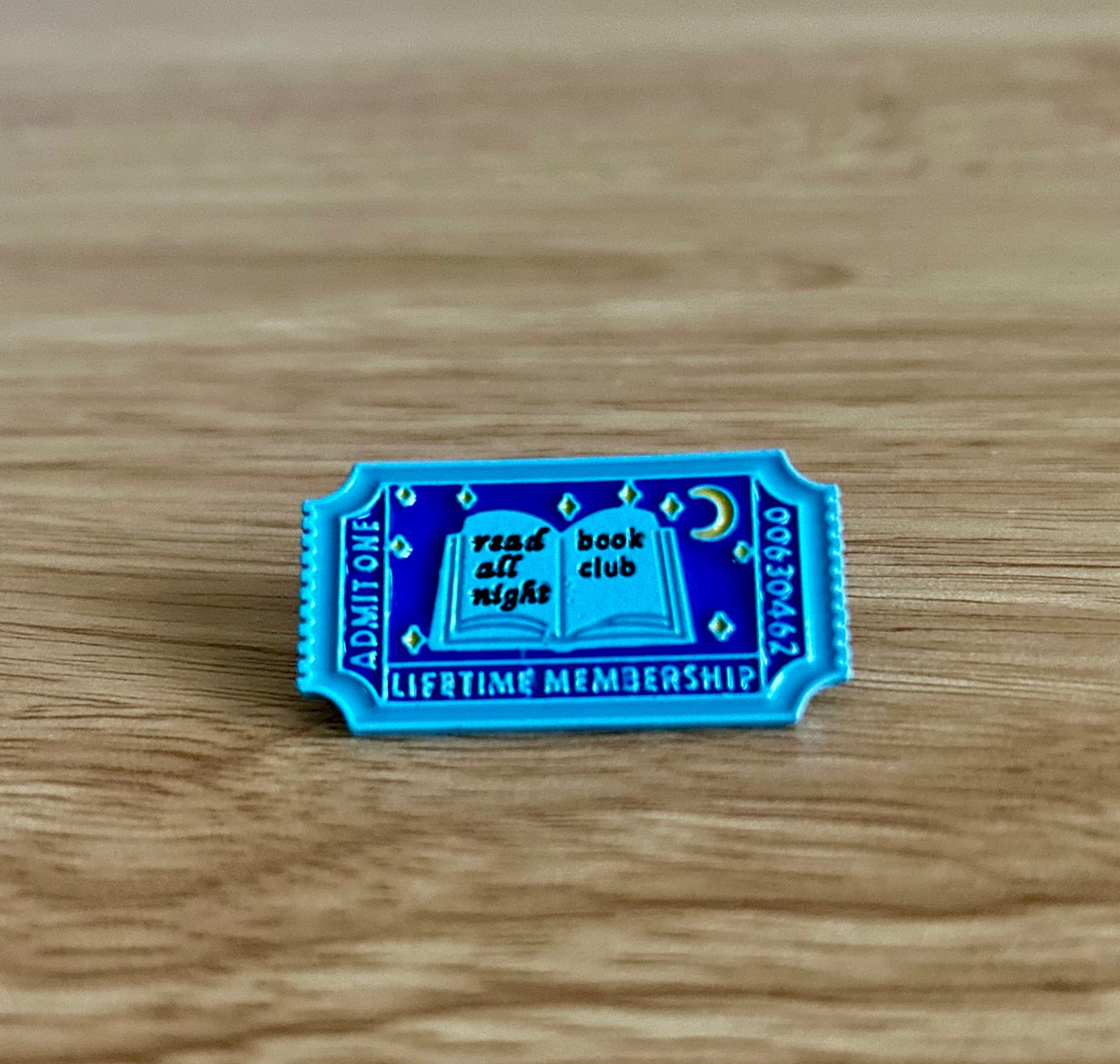 Read All Night Book Club Ticket - Enamel Pin-1