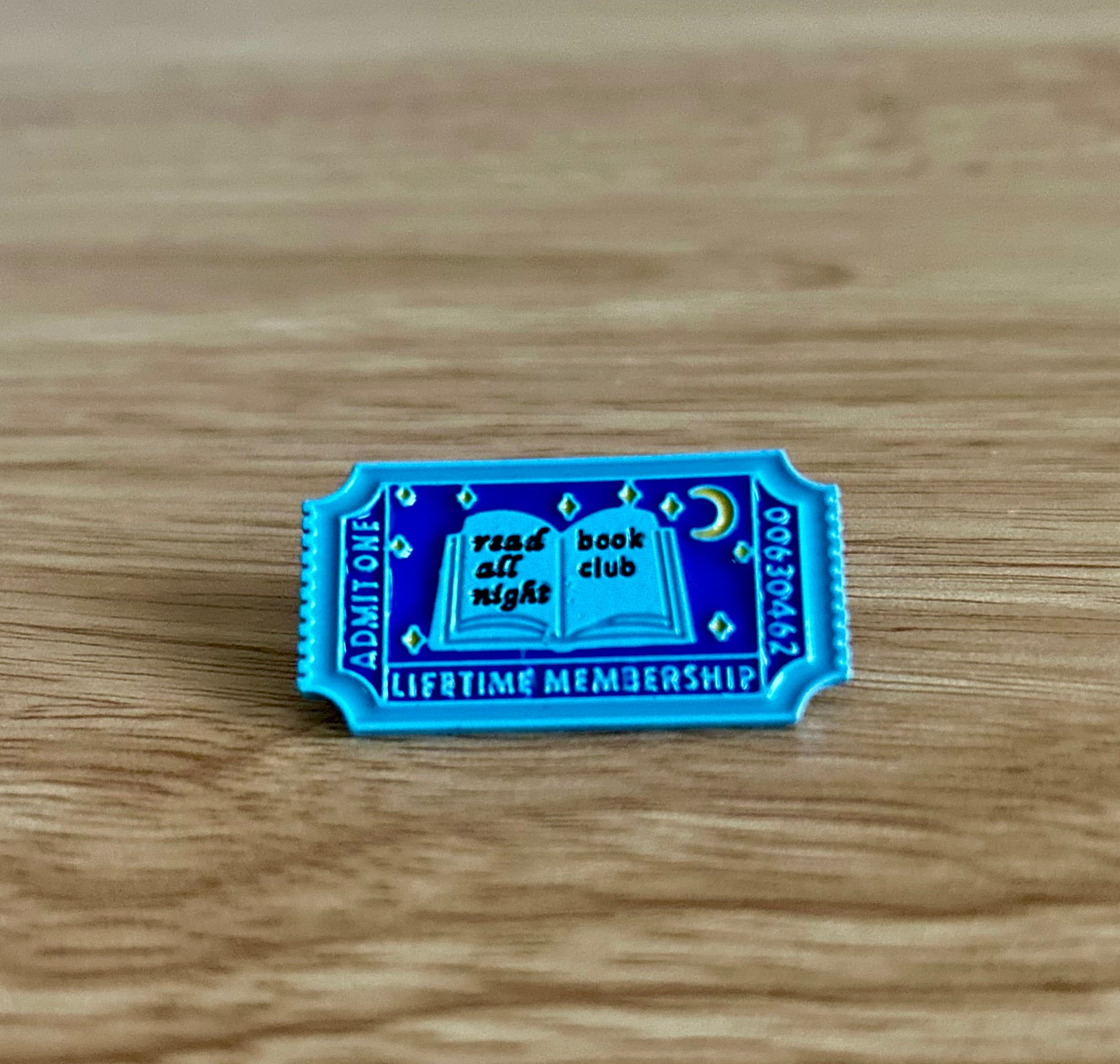 Read All Night Book Club Ticket - Enamel Pin-zoom-1