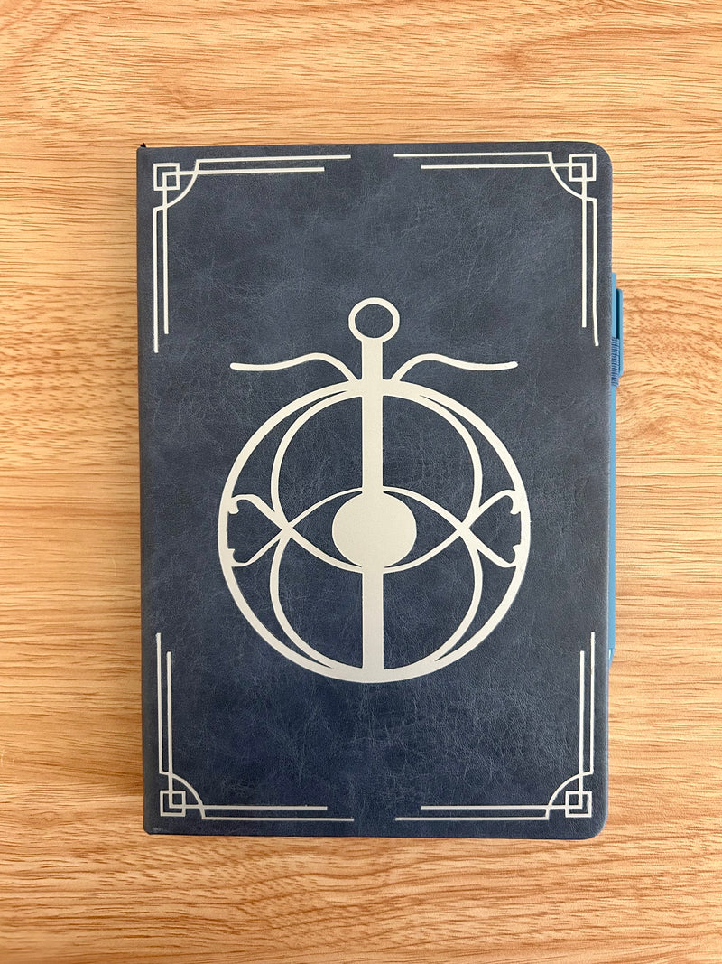 Elena's Eye : Hand-Embellished Large Faux Leather Bullet Journal-zoom-