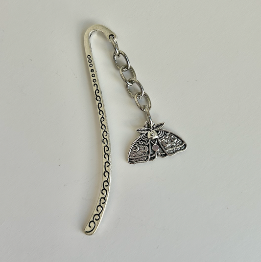 Moonmoth’s Secret – Filigree Moth Charm Bookmark