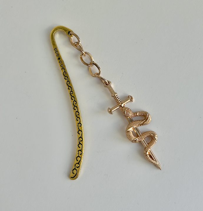 Serpentblade – Sword & Serpent Charm Bookmark