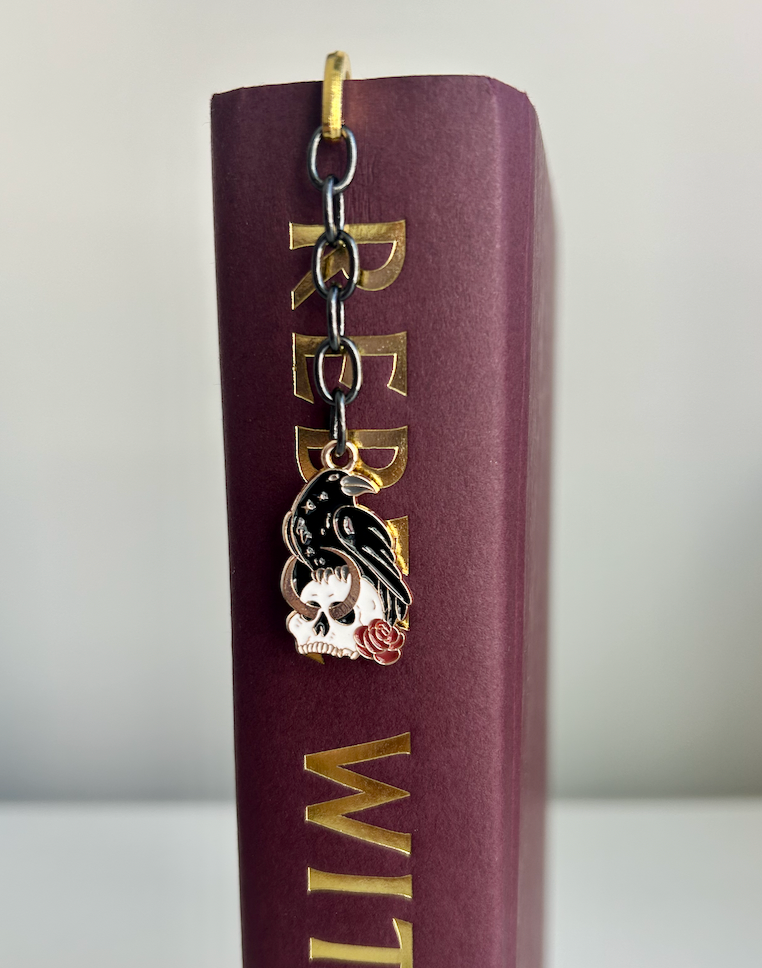 Raven’s Oath – Skull & Rose Charm Bookmark