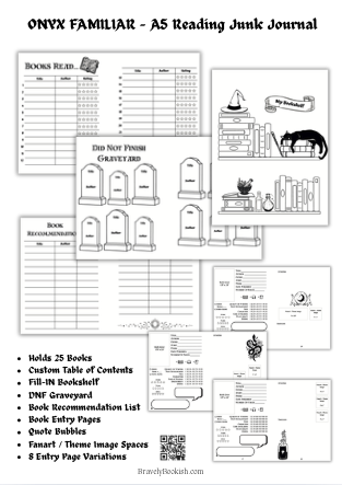 Onyx Familiar –  A5 Reading Junk Journal-zoom-3