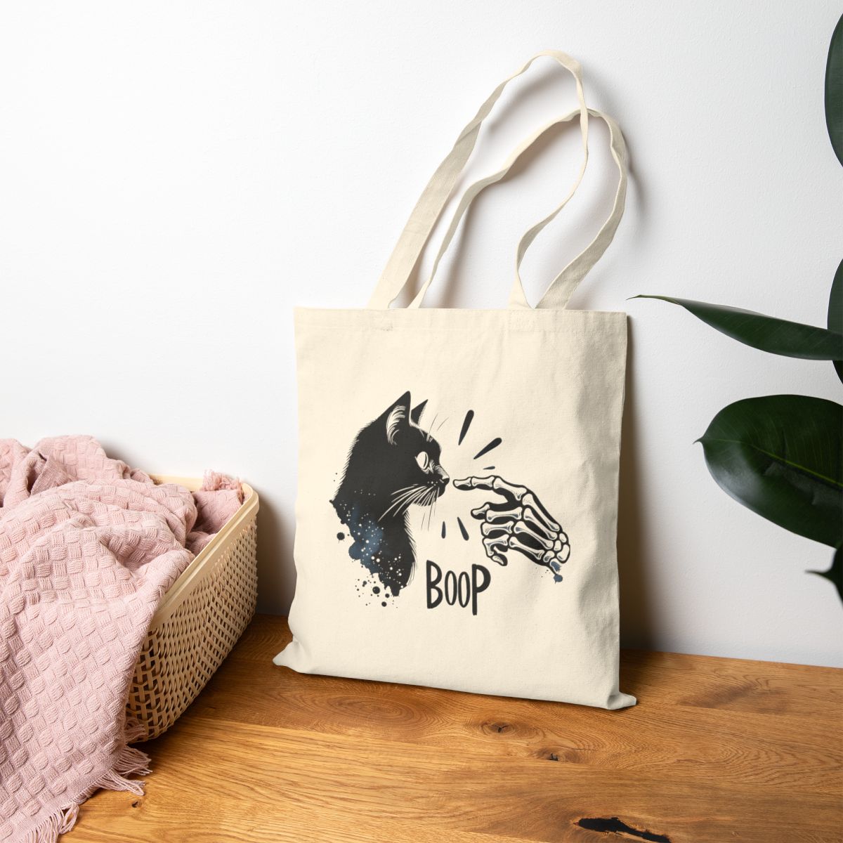 Boop Tote – Gothic Cat Lover Tote Bag-zoom-2
