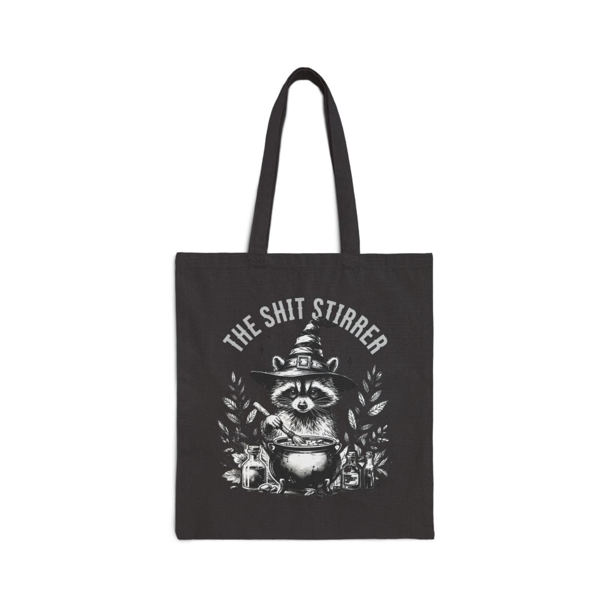 The Shit Stirrer Tote – Witchy Raccoon Cauldron Tote Bag